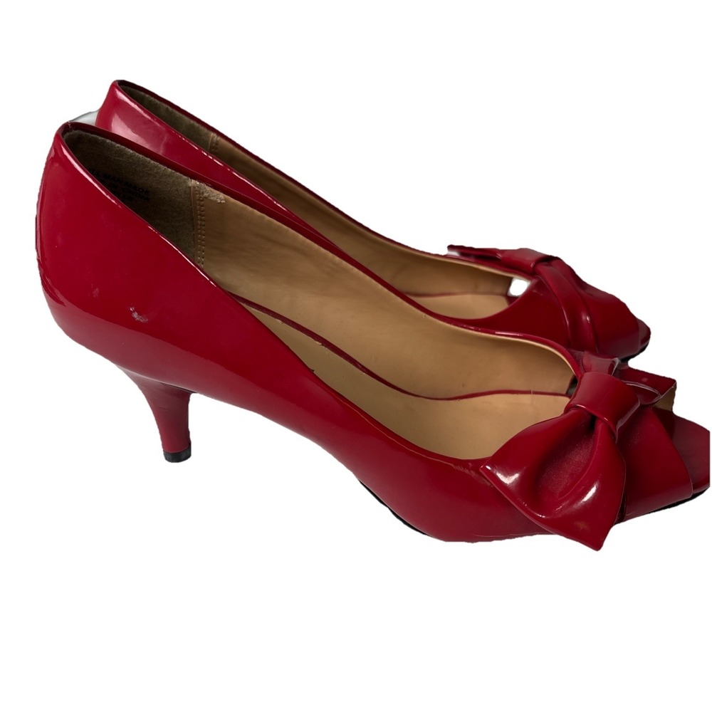KAREN SCOTT Womens Red  Open Toe Heel Slip On 6.5 M